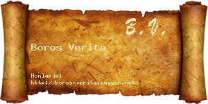 Boros Verita névjegykártya